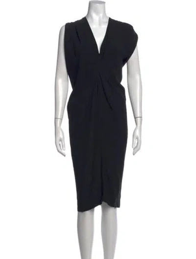 Pre-owned Zero + Maria Cornejo V-neck Midi Length Dress In Black
