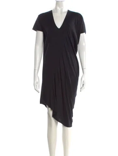 Pre-owned Zero + Maria Cornejo V-neck Midi Length Dress In Blue
