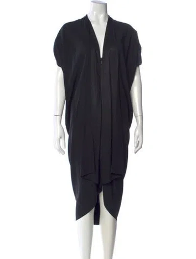 Pre-owned Zero + Maria Cornejo V-neck Midi Length Dress In Blue