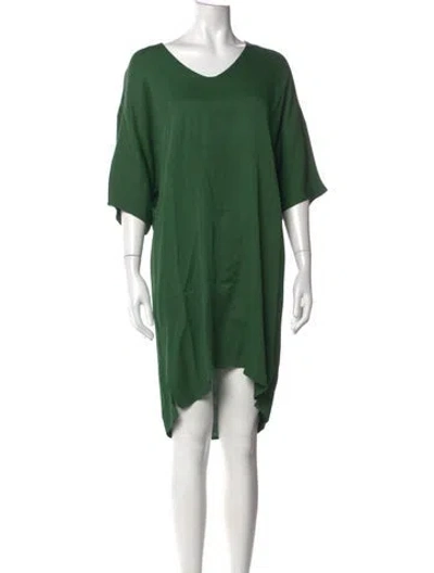 Pre-owned Zero + Maria Cornejo V-neck Midi Length Dress In Green