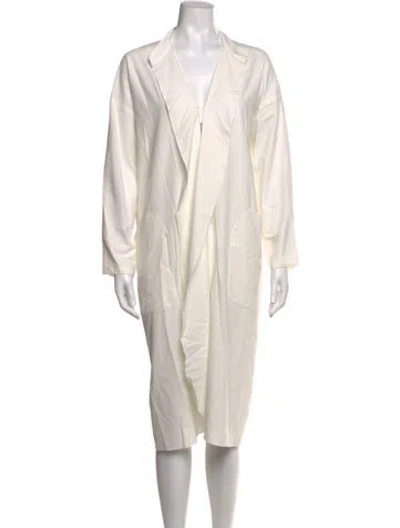 Pre-owned Zero + Maria Cornejo V-neck Midi Length Dress In Neutrals