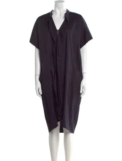 Pre-owned Zero + Maria Cornejo V-neck Midi Length Dress In Purple