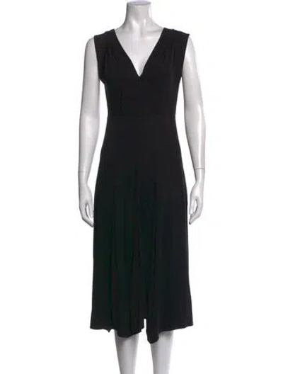 Pre-owned Zero + Maria Cornejo V-neck Midi Length Dress W/ Tags In Black