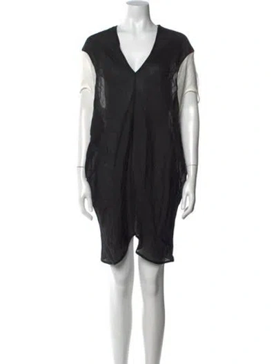 Pre-owned Zero + Maria Cornejo V-neck Mini Dress In Black