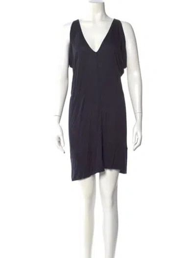 Pre-owned Zero + Maria Cornejo V-neck Mini Dress In Blue