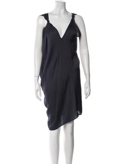Pre-owned Zero + Maria Cornejo V-neck Mini Dress In Blue