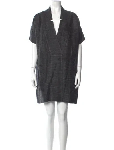 Pre-owned Zero + Maria Cornejo V-neck Mini Dress In Gray