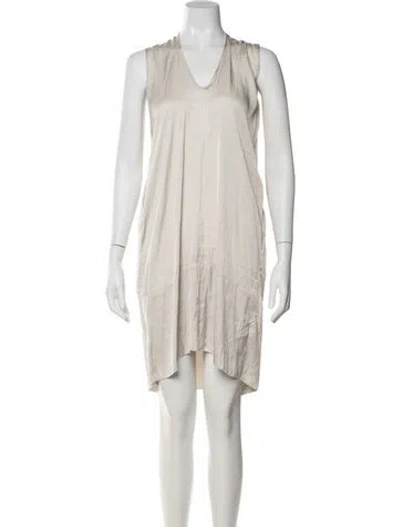 Pre-owned Zero + Maria Cornejo V-neck Mini Dress In Neutral