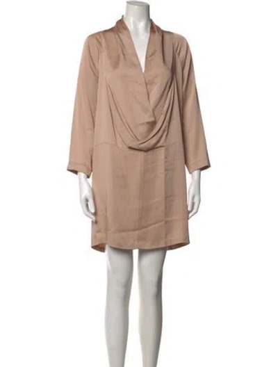 Pre-owned Zero + Maria Cornejo V-neck Mini Dress In Neutrals