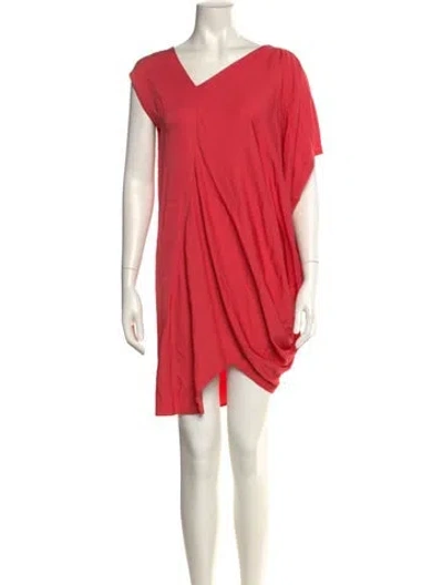Pre-owned Zero + Maria Cornejo V-neck Mini Dress In Red