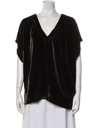 Pre-owned Zero + Maria Cornejo V-neck Short Sleeve Top In Black