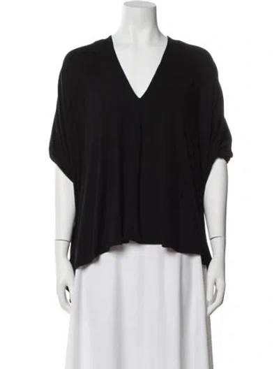 Pre-owned Zero + Maria Cornejo V-neck Short Sleeve Top In Black