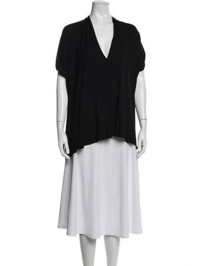 Pre-owned Zero + Maria Cornejo V-neck Short Sleeve Top In Black