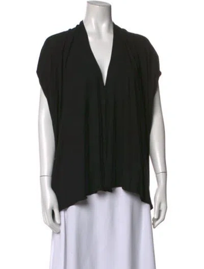 Pre-owned Zero + Maria Cornejo V-neck Short Sleeve Top In Black