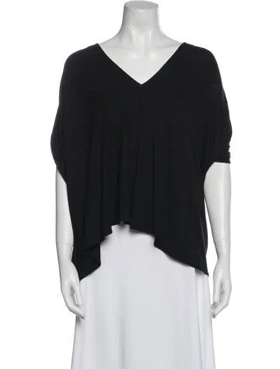 Pre-owned Zero + Maria Cornejo V-neck Short Sleeve Top In Blue