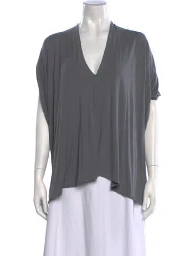 Pre-owned Zero + Maria Cornejo V-neck Short Sleeve Top In Grey