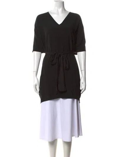 Pre-owned Zero + Maria Cornejo V-neck Short Sleeve Tunic In Black