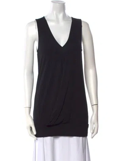Pre-owned Zero + Maria Cornejo V-neck Sleeveless Top In Black