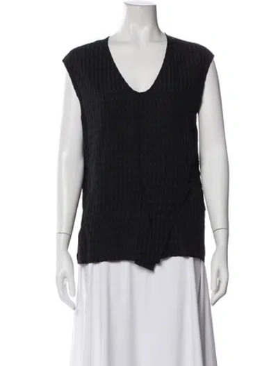 Pre-owned Zero + Maria Cornejo V-neck Sleeveless Top In Black