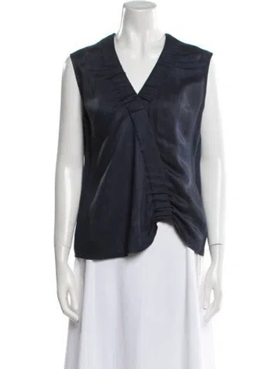 Pre-owned Zero + Maria Cornejo V-neck Sleeveless Top In Blue