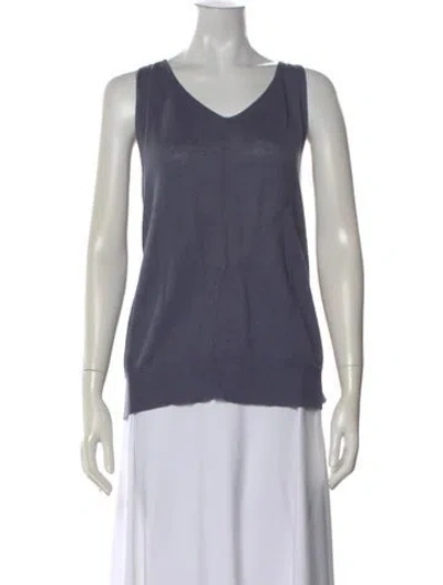 Pre-owned Zero + Maria Cornejo V-neck Sleeveless Top In Blue