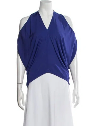 Pre-owned Zero + Maria Cornejo V-neck Sleeveless Top In Blue