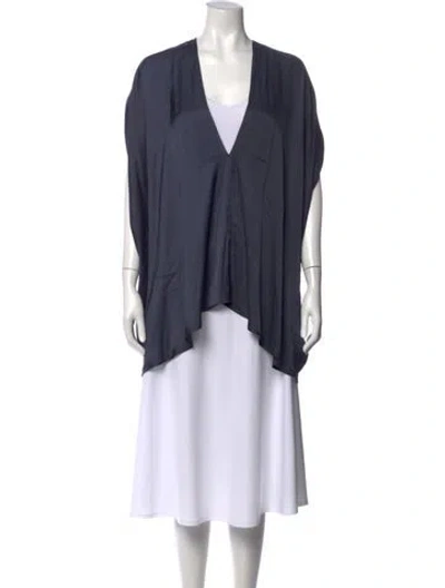 Pre-owned Zero + Maria Cornejo V-neck Sleeveless Top In Blue