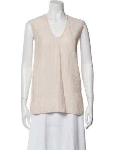 Pre-owned Zero + Maria Cornejo V-neck Sleeveless Top In Neutral