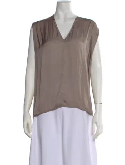 Pre-owned Zero + Maria Cornejo V-neck Sleeveless Top In Neutral