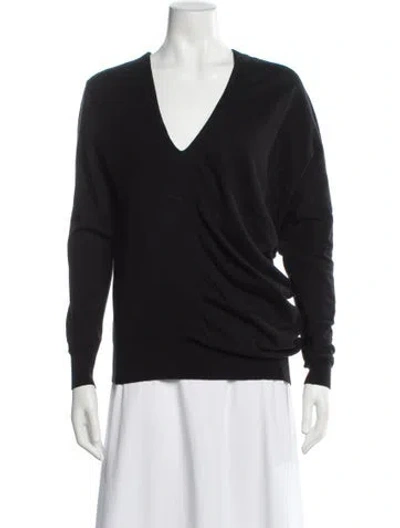 Pre-owned Zero + Maria Cornejo V-neck Sweater In Black