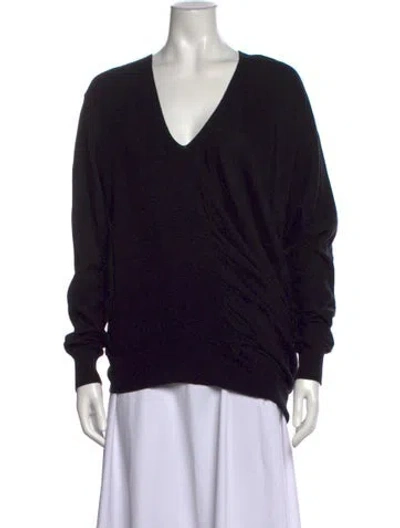 Pre-owned Zero + Maria Cornejo V-neck Sweater In Blue