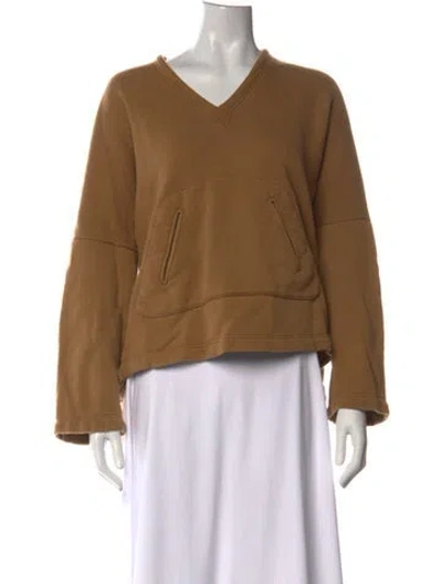 Pre-owned Zero + Maria Cornejo V-neck Sweater In Brown
