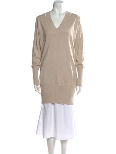 Pre-owned Zero + Maria Cornejo V-neck Sweater In Neutral