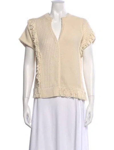 Pre-owned Zero + Maria Cornejo V-neck Sweater In Neutral