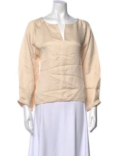 Pre-owned Zero + Maria Cornejo V-neck Three-quarter Sleeve Top In White