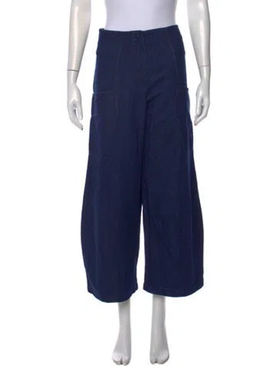 Pre-owned Zero + Maria Cornejo Wide Leg Pants In Blue