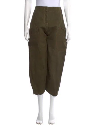 Pre-owned Zero + Maria Cornejo Wide Leg Pants In Green