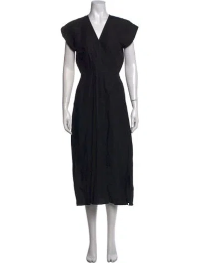 Pre-owned Zero + Maria Cornejo Wool Midi Length Dress In Black