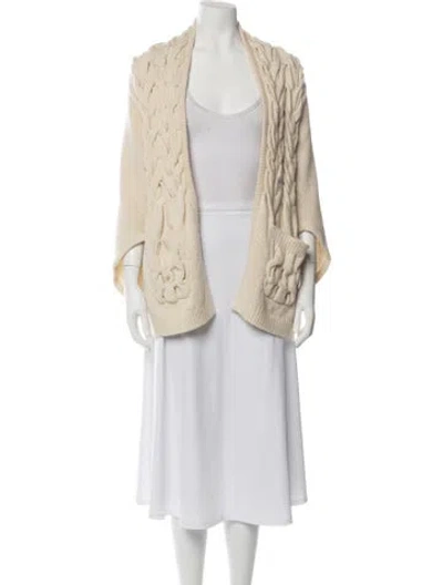 Pre-owned Zero + Maria Cornejo Wool Open Front Sweater In Neutrals