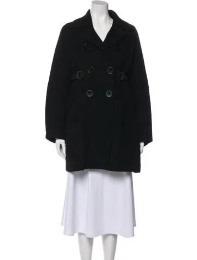 Pre-owned Zero + Maria Cornejo Wool Peacoat In Black