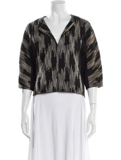 Pre-owned Zero + Maria Cornejo Wool Printed Evening Jacket In Black