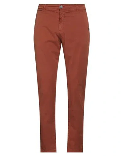 Zero Meno Man Pants Brown Size 40 Cotton, Elastane