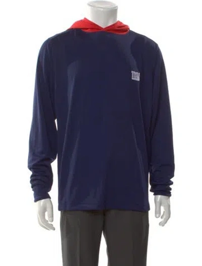 Pre-owned Zero Restriction Colorblock Pattern Crew Neck Hoodie W/ Tags In Blue
