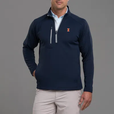 Zero Restriction Illinois | Z500 1/4 Zip Pullover | Collegiate In Navy/metallic Silver