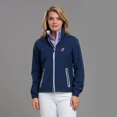 Zero Restriction Kansas | Hooded Olivia Jacket | Collegiate In Storm/white