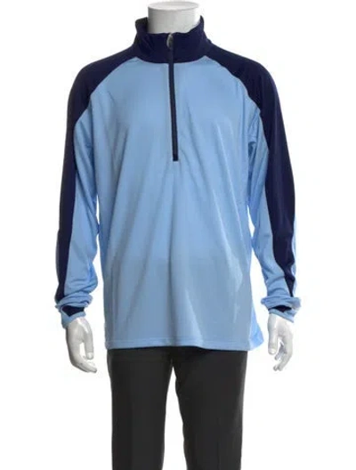 Pre-owned Zero Restriction Mock Neck Long Sleeve Sweatshirt In Blue