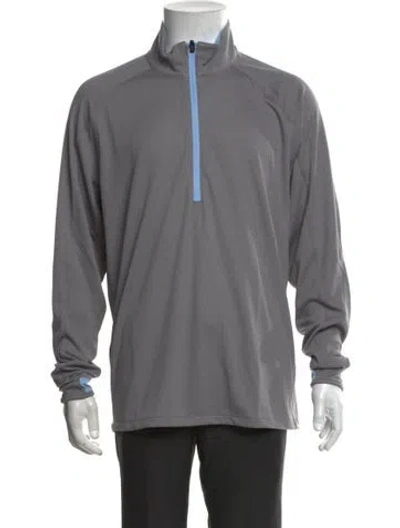 Pre-owned Zero Restriction Mock Neck Long Sleeve Sweatshirt In Grey