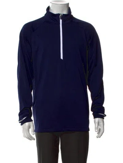 Pre-owned Zero Restriction Mock Neck Long Sleeve Sweatshirt W/ Tags In Blue