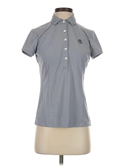 Pre-owned Zero Restriction Short Sleeve Top Gray Collared Neckline Tops