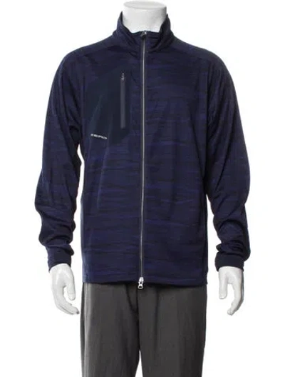 Pre-owned Zero Restriction Striped Performance Jacket In Blue